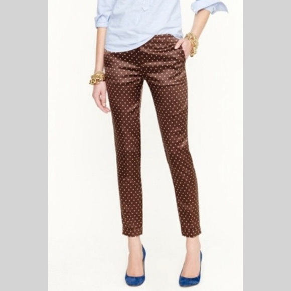 J. Crew Pants - J Crew Silk Polka Dot Cafe Capri Pants